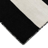 Trans-Ocean Liora Manne Sorrento Rugby Stripe Classic Indoor/Outdoor Hand Woven 100% Polyester Rug Black 8'3" x 11'6"
