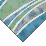Trans-Ocean Liora Manne Visions III Wave Contemporary Indoor/Outdoor Handmade 100% Polyester Rug Ocean 8' x 10'
