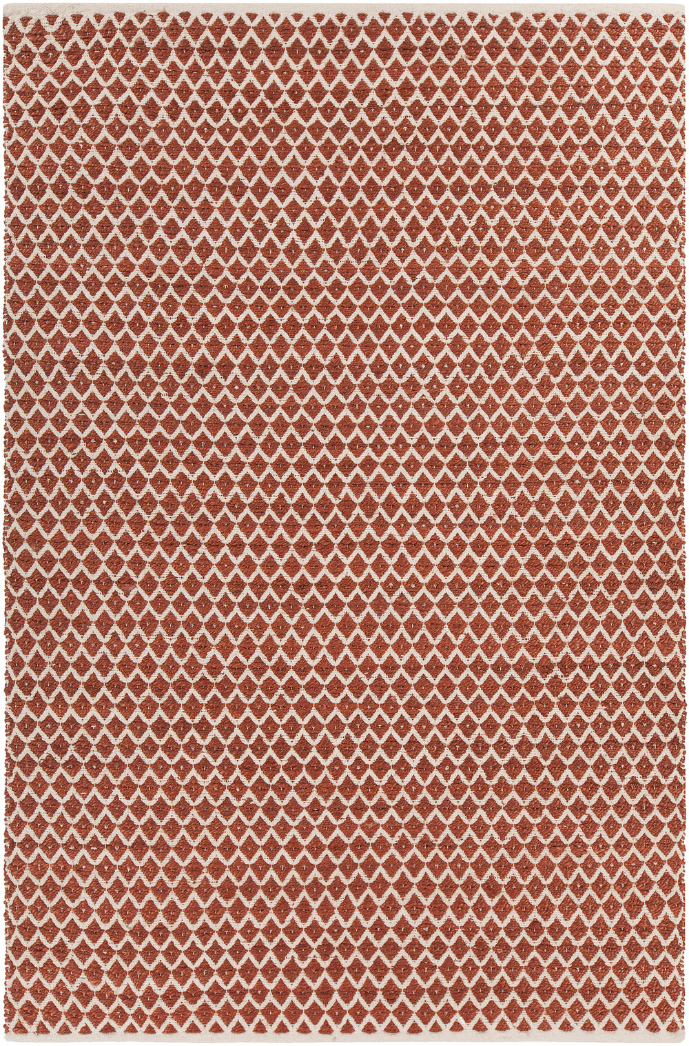 Chandra Rugs Costa 60% Jute + 40% Cotton Hand-Woven Contemporary Rug Rust/White 7'9 x 10'6