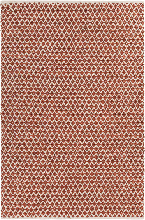 Chandra Rugs Costa 60% Jute + 40% Cotton Hand-Woven Contemporary Rug Rust/White 7'9 x 10'6