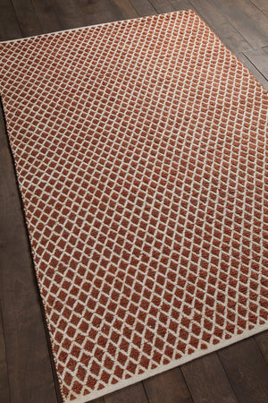 Chandra Rugs Costa 60% Jute + 40% Cotton Hand-Woven Contemporary Rug Rust/White 7'9 x 10'6