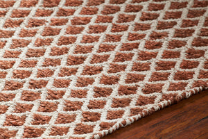 Chandra Rugs Costa 60% Jute + 40% Cotton Hand-Woven Contemporary Rug Rust/White 7'9 x 10'6