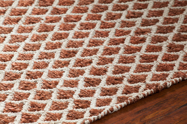 Chandra Rugs Costa 60% Jute + 40% Cotton Hand-Woven Contemporary Rug Rust/White 7'9 x 10'6