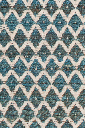 Chandra Rugs Costa 60% Jute + 40% Cotton Hand-Woven Contemporary Rug Blue/White 7'9 x 10'6