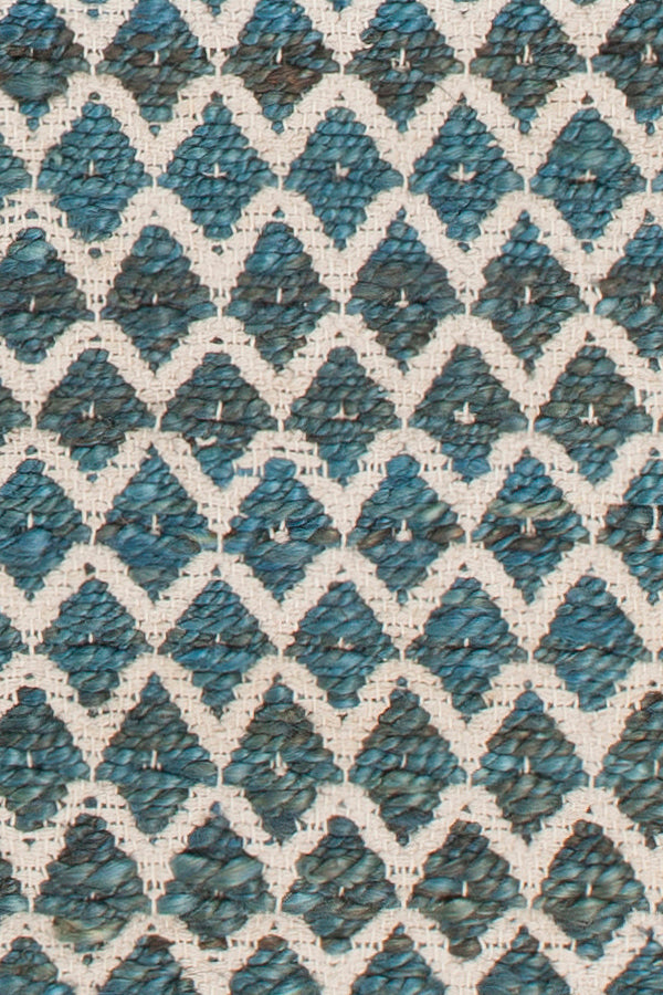 Chandra Rugs Costa 60% Jute + 40% Cotton Hand-Woven Contemporary Rug Blue/White 7'9 x 10'6