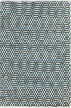 Chandra Rugs Costa 60% Jute + 40% Cotton Hand-Woven Contemporary Rug Blue/White 7'9 x 10'6