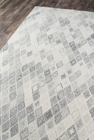 Momeni Cortland CRT-4 Hand Tufted Contemporary Geometric Indoor Area Rug Grey 8' x 10' COURTCRT-4GRY80A0