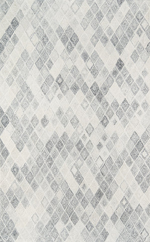Momeni Cortland CRT-4 Hand Tufted Contemporary Geometric Indoor Area Rug Grey 8' x 10' COURTCRT-4GRY80A0