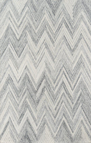 Momeni Cortland CRT-5 Hand Tufted Contemporary Chevron Indoor Area Rug Grey 8' x 10' COURTCRT-5GRY80A0