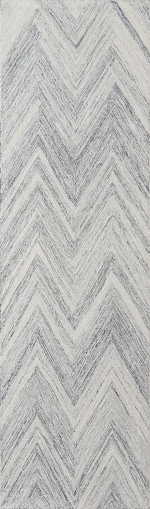Momeni Cortland CRT-5 Hand Tufted Contemporary Chevron Indoor Area Rug Grey 8' x 10' COURTCRT-5GRY80A0