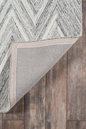 Momeni Cortland CRT-5 Hand Tufted Contemporary Chevron Indoor Area Rug Grey 8' x 10' COURTCRT-5GRY80A0