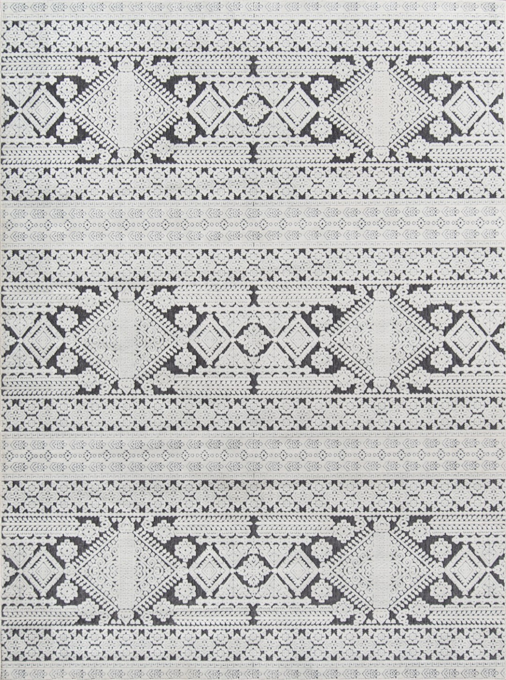 Momeni Covington COV-1 Machine Made Traditional Fair Isle Design Indoor Area Rug Charcoal 9'3" x 12'6" COVINCOV-1CHR93C6