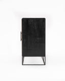 Rustika Sideboard 3 Doors in Mindi, Plywood, Recycled Boat Wood & Iron with Rustic Boat Wood & Nordic Black Finish