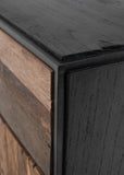 Rustika Buffet 5 Doors 3 Drawers in Rustic Boat Wood & Nordic Black with Mindi, Plywood, Recycled Boat Wood & Iron