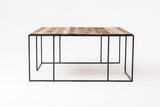 Rustika Nesting Coffee Table Set 100cm in Mindi, Plywood, Recycled Boat Wood & Iron with Rustic Boat Wood & Nordic Black Finish