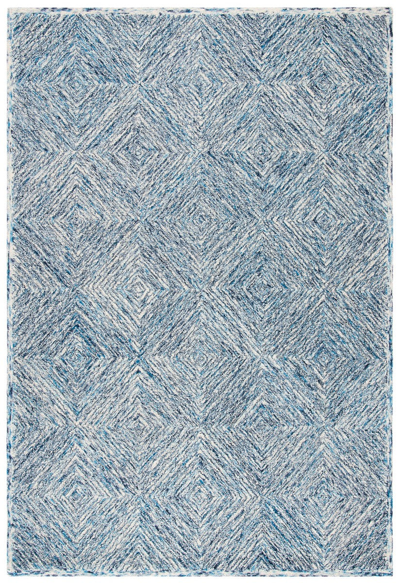 Capri 207  Hand Tufted 100% Wool Pile Rug Ivory / Blue