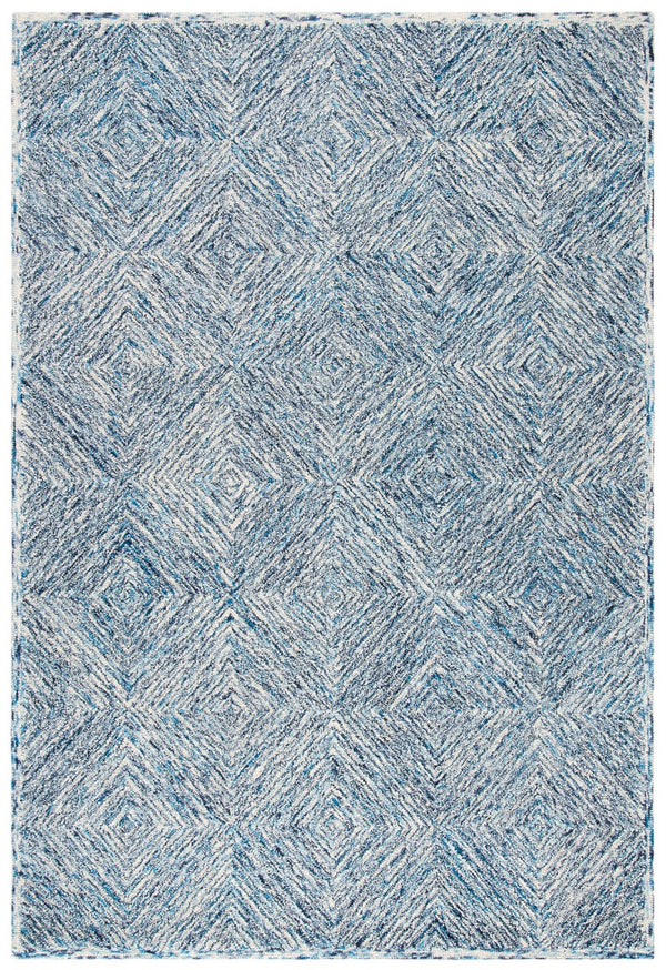 Capri 207  Hand Tufted 100% Wool Pile Rug Ivory / Blue