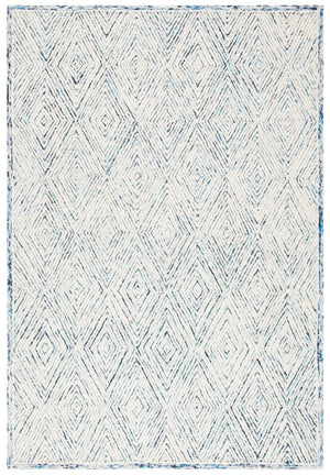 Capri 213  Hand Tufted 100% Wool Pile Rug Blue / Ivory