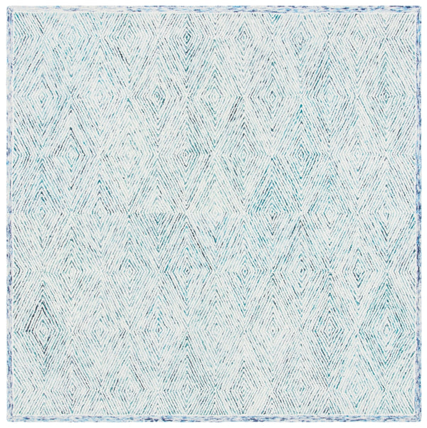 Capri 213 Hand Tufted 100% Wool Pile  Rug Blue / Ivory 100% Wool Pile CPR213M-7SQ