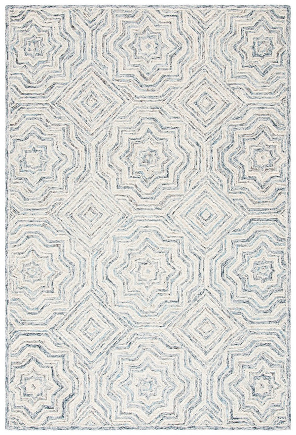 Capri 215  Hand Tufted 100% Wool Pile Rug Beige / Blue