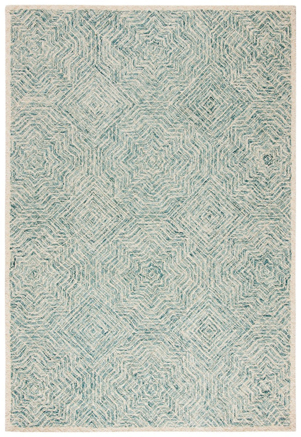 Capri 215  Hand Tufted 100% Wool Pile Rug Blue / Ivory