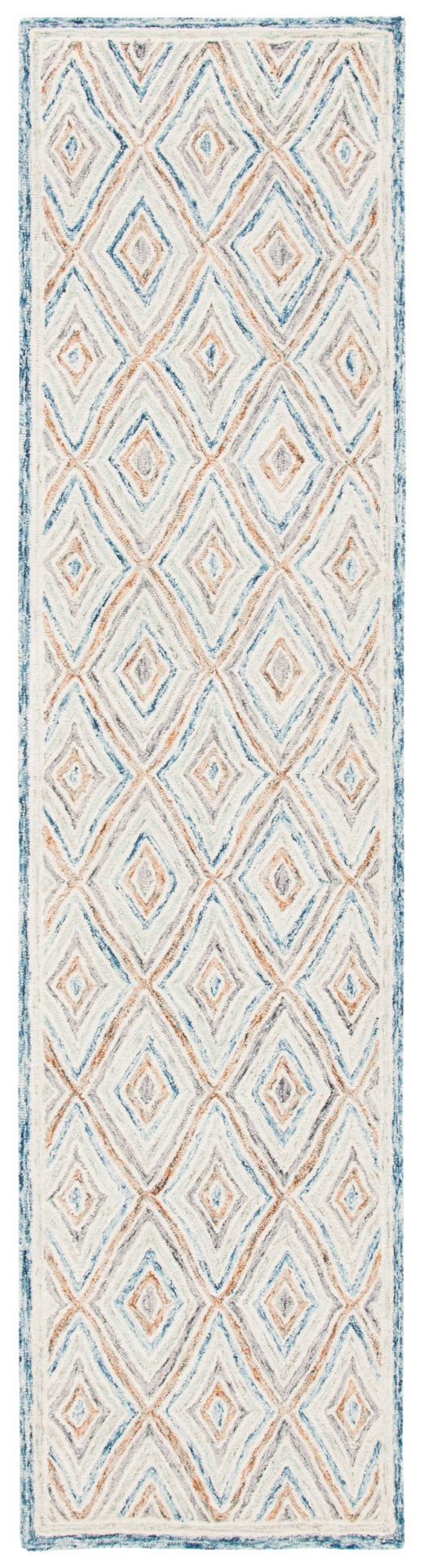 Capri 217 Hand Tufted 100% Wool Pile  Rug Blue / Rust 100% Wool Pile CPR217M-29