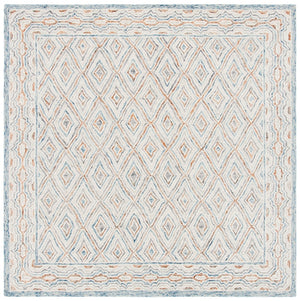 Capri 217 Hand Tufted 100% Wool Pile  Rug Blue / Rust 100% Wool Pile CPR217M-7SQ