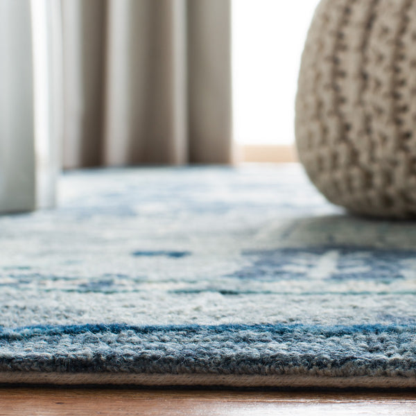 Capri 218 Hand Tufted 100% Wool Pile  Rug Blue / Grey 100% Wool Pile CPR218M-5