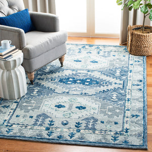 Capri 218 Hand Tufted 100% Wool Pile  Rug Blue / Grey 100% Wool Pile CPR218M-5