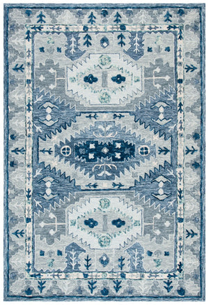 Capri 218 Hand Tufted 100% Wool Pile  Rug Blue / Grey 100% Wool Pile CPR218M-5