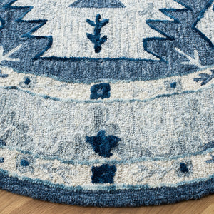 Capri 218 Hand Tufted 100% Wool Pile  Rug Blue / Grey 100% Wool Pile CPR218M-7R