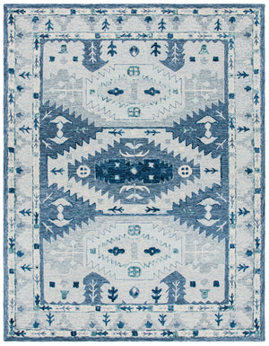 Capri 218 Hand Tufted 100% Wool Pile  Rug Blue / Grey 100% Wool Pile CPR218M-8