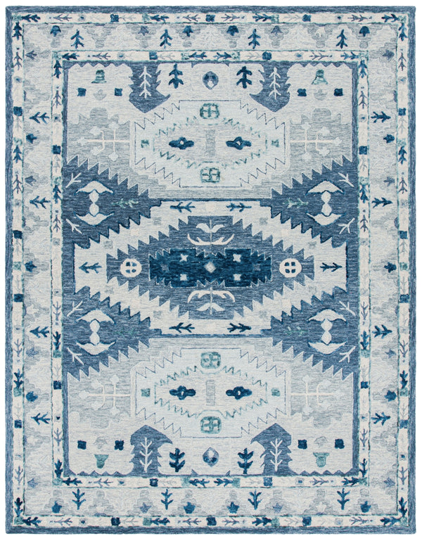 Capri 218 Hand Tufted 100% Wool Pile  Rug Blue / Grey 100% Wool Pile CPR218M-8