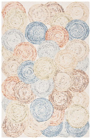 Capri 501 Contemporary Hand Tufted 80% Wool, 20% Cotton Rug Ivory / Blue