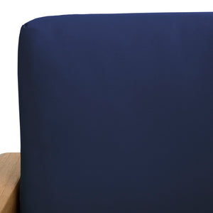 Safavieh Montford Teak 3-Seat Bench Casing Navy Linen Fabric CPT1004B-CASING