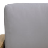 Safavieh Montford Teak 3-Seat Bench Casing Grey Linen Fabric CPT1004C-CASING