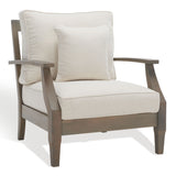 Safavieh Martinique Wood Patio Armchair Natural / Grey Wood / Metal CPT1011C