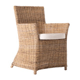 Wickerworks Bishop Dining Chair with Cushion (Set of 2) in Natural Grey Kubu Rattan (Split)