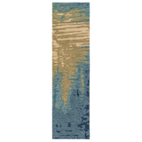 Trans-Ocean Liora Manne Corsica Reflection Contemporary Indoor Hand Tufted 100% Wool Rug Ocean 2' x 7'6"