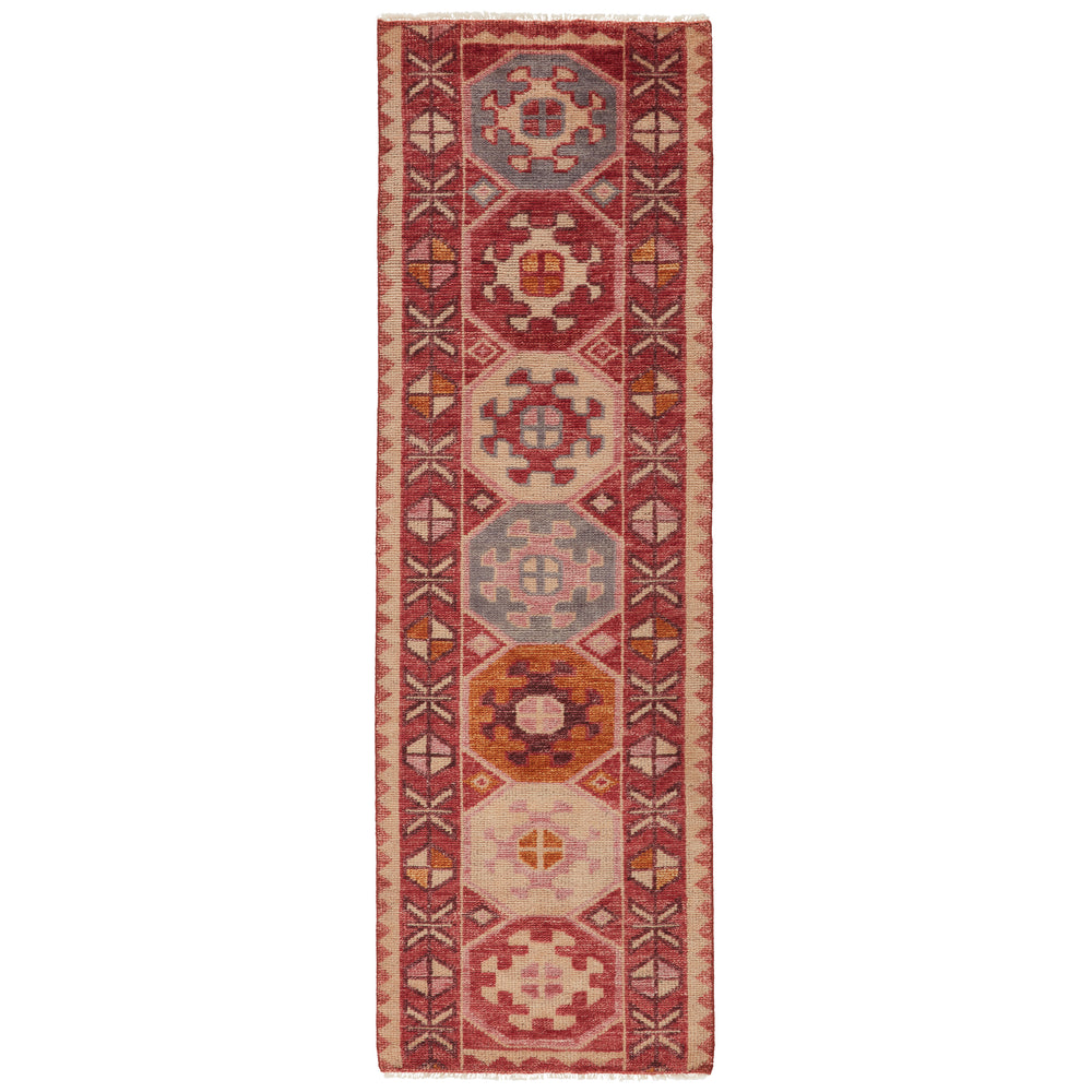 Jaipur Living Zetta Hand-Knotted Medallion Pink/ Cream Runner Rug (3'X12')