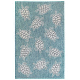 Carmel Seaturtles Casual Indoor/Outdoor Power Loomed 87% Polypropylene/13% Polyester Rug