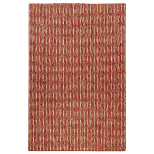 Trans-Ocean Liora Manne Carmel Texture Stripe Casual Indoor/Outdoor Power Loomed 87% Polypropylene/13% Polyester Rug Red 7'10" x 9'10"