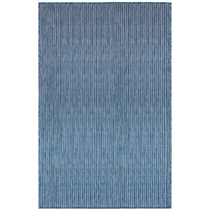 Trans-Ocean Liora Manne Carmel Texture Stripe Casual Indoor/Outdoor Power Loomed 87% Polypropylene/13% Polyester Rug Navy 7'10" x 9'10"