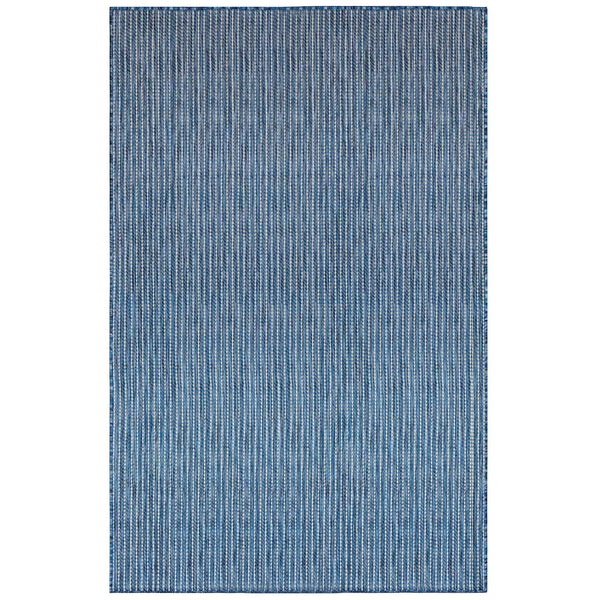 Trans-Ocean Liora Manne Carmel Texture Stripe Casual Indoor/Outdoor Power Loomed 87% Polypropylene/13% Polyester Rug Navy 7'10" x 9'10"