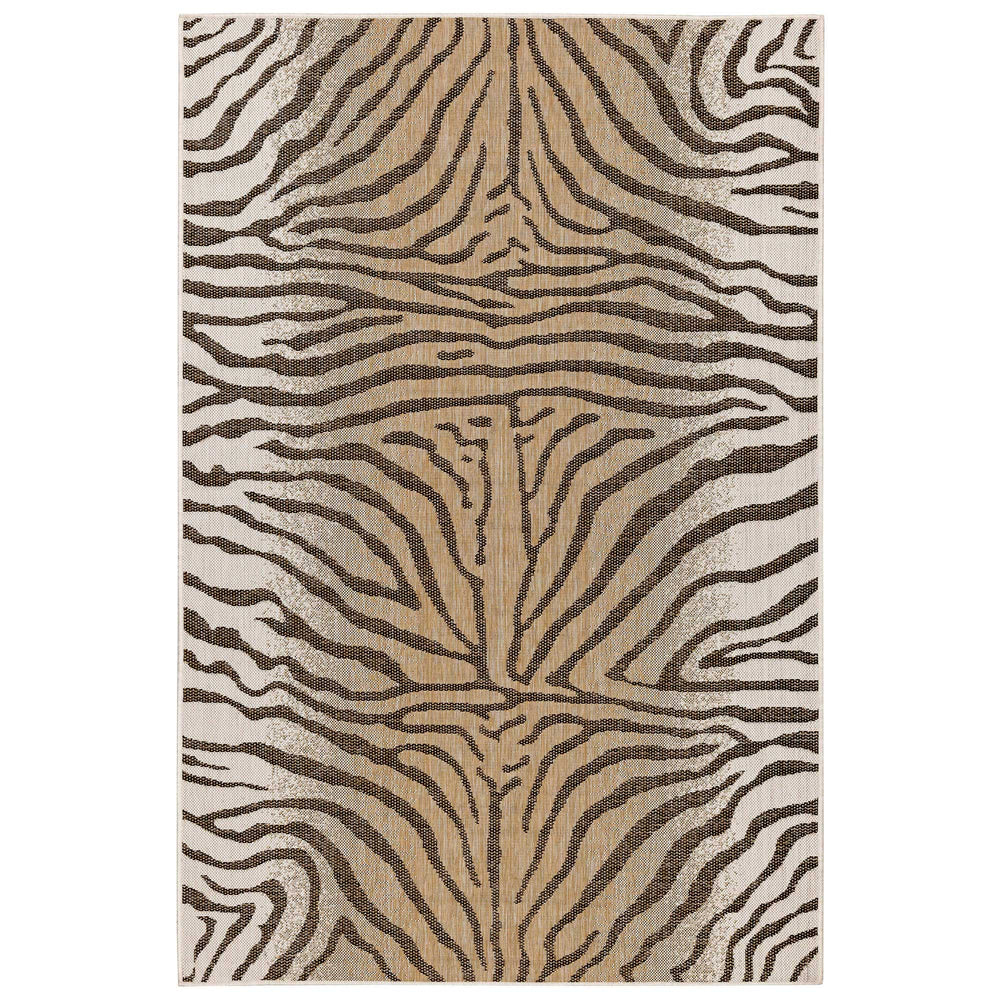 Trans-Ocean Liora Manne Carmel Zebra Casual Indoor/Outdoor Power Loomed 87% Polypropylene/13% Polyester Rug Sand 7'10" x 9'10"