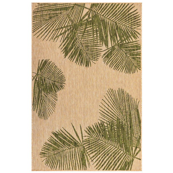 Trans-Ocean Liora Manne Carmel Palm Casual Indoor/Outdoor Power Loomed 87% Polypropylene/13% Polyester Rug Green 7'10" x 9'10"