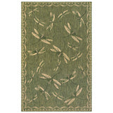 Trans-Ocean Liora Manne Carmel Dragonfly Casual Indoor/Outdoor Power Loomed 87% Polypropylene/13% Polyester Rug Green 7'10" x 9'10"