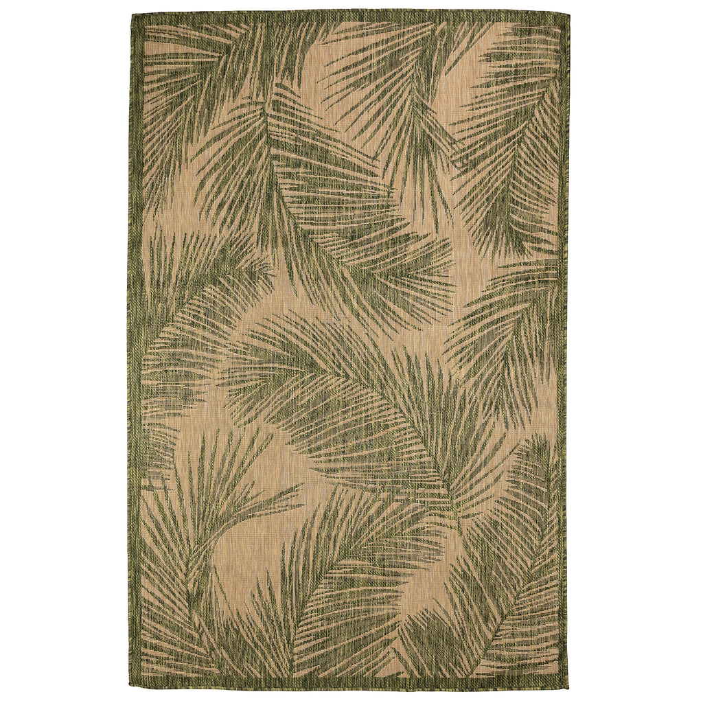 Trans-Ocean Liora Manne Carmel Fronds Casual Indoor/Outdoor Power Loomed 87% Polypropylene/13% Polyester Rug Green 7'10" x 9'10"