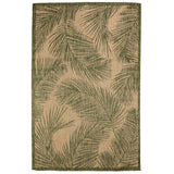 Trans-Ocean Liora Manne Carmel Fronds Casual Indoor/Outdoor Power Loomed 87% Polypropylene/13% Polyester Rug Green 7'10" x 9'10"