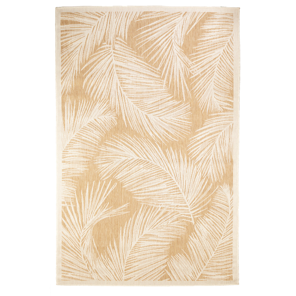 Trans-Ocean Liora Manne Carmel Fronds Casual Indoor/Outdoor Power Loomed 87% Polypropylene/13% Polyester Rug Sand 7'10" x 9'10"
